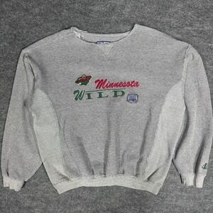 RARE Vintage Logo Athletic Minnesota Wild NHL Hockey Sweatshirt Men's Large